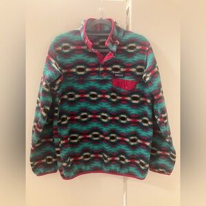 Patagonia Fleece Pullover Top Synchilla Wild Desert Beryl Aztec Womens Sz M